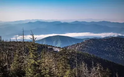 view of the mountains from Clingmans Dome