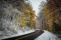 little river road covered in snow