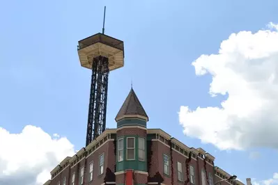 The Gatlinburg Space Needle and Ripley's Odditorium.